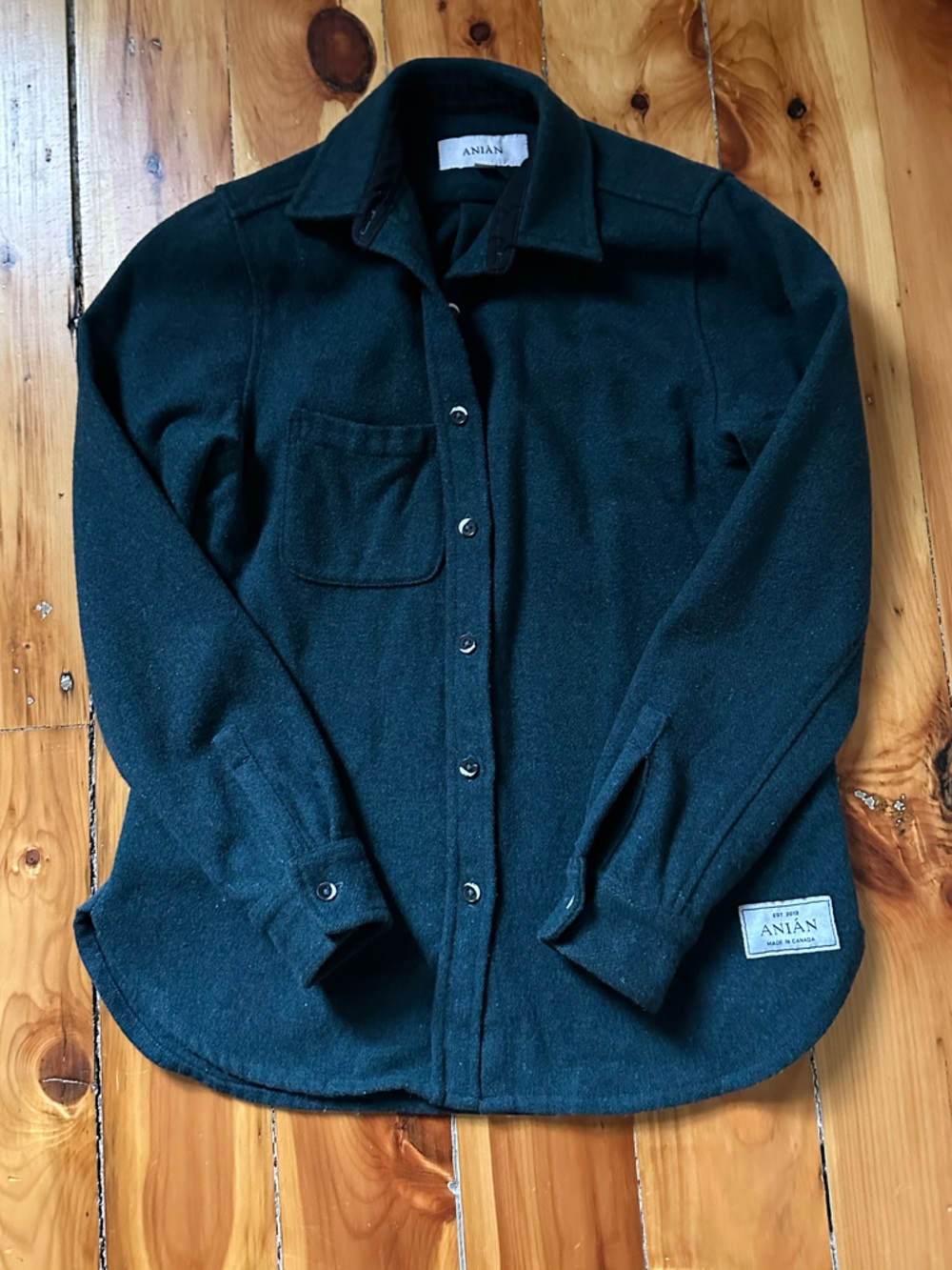 Anian Modern Melton Wool Button Down